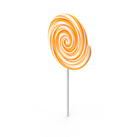 Candy Lollipop Spiral Orange PNG & PSD Images
