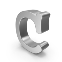 Silver Lowercase Letter C PNG & PSD Images