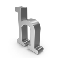 Silver Lowercase Letter H PNG & PSD Images