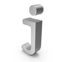 Silver Lowercase Letter J PNG & PSD Images