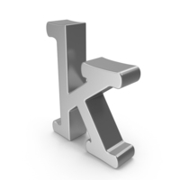 Silver Lowercase Letter K PNG & PSD Images