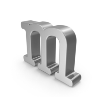 Silver Lowercase Letter M PNG & PSD Images
