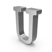 Silver Letter U PNG & PSD Images