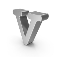 Silver Lowercase Letter V PNG & PSD Images