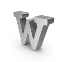 Silver Lowercase Letter W PNG & PSD Images