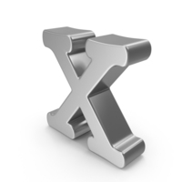 Silver Lowercase Letter X PNG & PSD Images