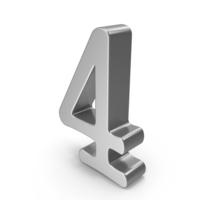 Silver Number 4 PNG & PSD Images