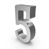 Silver Number 5 PNG & PSD Images