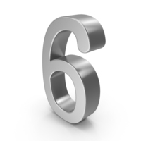 Silver Number 6 PNG & PSD Images