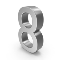 Silver Number 8 PNG & PSD Images