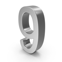 Silver Number 9 PNG & PSD Images