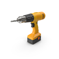 Cartoon Yellow Cordless Drill PNG & PSD Images
