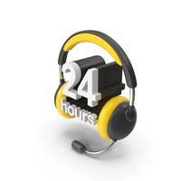 24 Hours Service Yellow PNG & PSD Images
