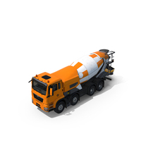 Cement Mixer Truck With Portable Concrete Pump PNG & PSD Images