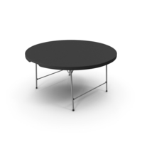 Round Folding Table Black Unfolded PNG & PSD Images