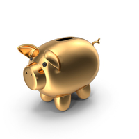 Gold Piggy Bank PNG & PSD Images