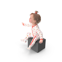 Baby Girl Wearing Full Bodysuit Sitting PNG & PSD Images