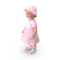 Toddler Girl Everyday Summer Dress Standing PNG & PSD Images