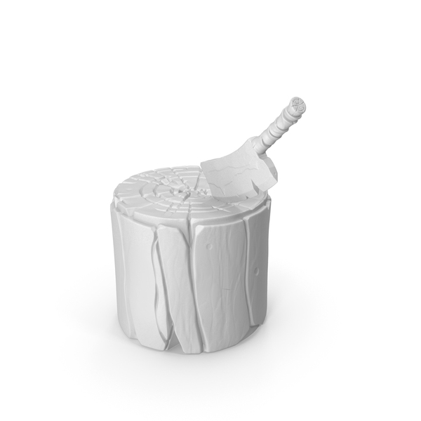 Stylized Stump With AX PNG & PSD Images