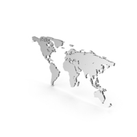 World Map Vertical Metal PNG & PSD Images