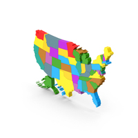 USA Map Vertical Colorful PNG & PSD Images