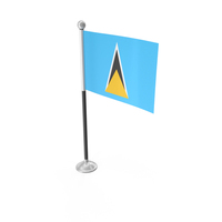 Saint Lucia Desk Small Stand Flag PNG & PSD Images