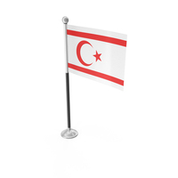 Turkish Republic of Northern Cyprus Desk Small Stand Flag PNG & PSD Images
