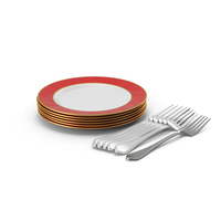 Plate Six Fork Red PNG & PSD Images