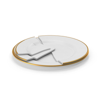 Plate Broken Gold PNG & PSD Images
