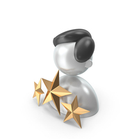 Gold Three Star User PNG & PSD Images