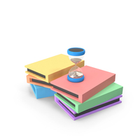 Hour Glass Time Toon Study Books PNG & PSD Images