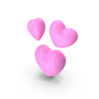 Three Pink Hearts PNG & PSD Images