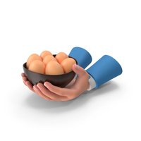 Hands Holding Bowl Of Brown Eggs PNG & PSD Images