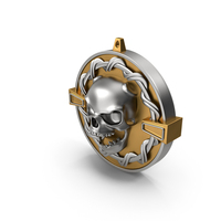 Skull Medallion Silver And Gold PNG & PSD Images