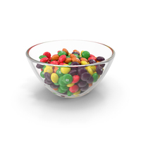 Multicolored Skittles Candies in Bowl PNG & PSD Images