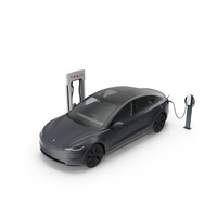 Tesla Model 3 2024 On Filling Station PNG & PSD Images