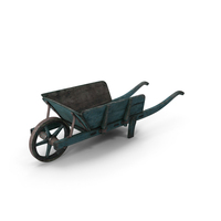 Vintage Wheelbarrow Blue PNG & PSD Images