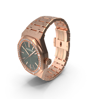 Audemars Piguet Royal Oak Khaki Diamond-Set Pink Gold PNG & PSD Images