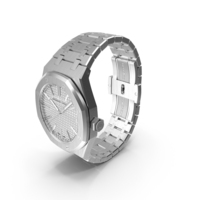 Audemars Piguet Royal Oak Silver-Toned White Gold Grande Tapisserie PNG & PSD Images