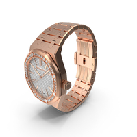 Audemars Piguet Royal Oak Silver-Toned Diamond-Set Pink Gold PNG & PSD Images