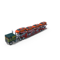 Marmon Truck with Car Carrier Loaded Cars PNG & PSD Images