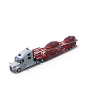 Volvo VNL 860 Truck with Car Carrier Vehicles Loaded PNG & PSD Images