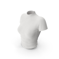 Mock Neck Slim Fit T Shirt Women (White) PNG & PSD Images