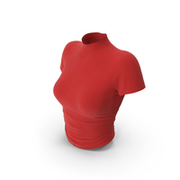 Mock Neck Slim Fit T- Shirt Women Red PNG & PSD Images