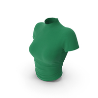 Mock Neck Slim Fit T-Shirt Women (Green) PNG & PSD Images