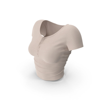 Beige Slim Fit T-Shirt Half Button Women PNG & PSD Images