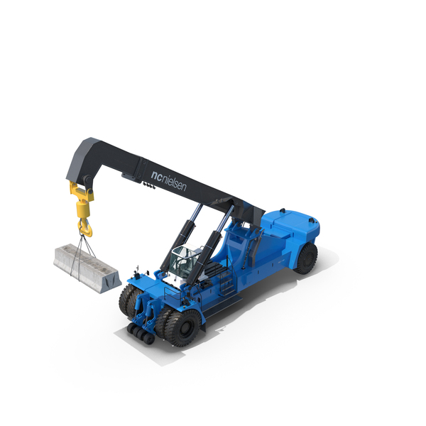 Reach Stacker Nielsen NCN 180TH Loads Concrete Barriers PNG & PSD Images