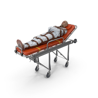 Patient in Straitjacket on Hospital Stretcher PNG & PSD Images