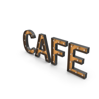 Cafe Sign With Bulb PNG & PSD Images