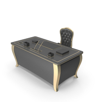 Classic Office Chair & Table PNG & PSD Images